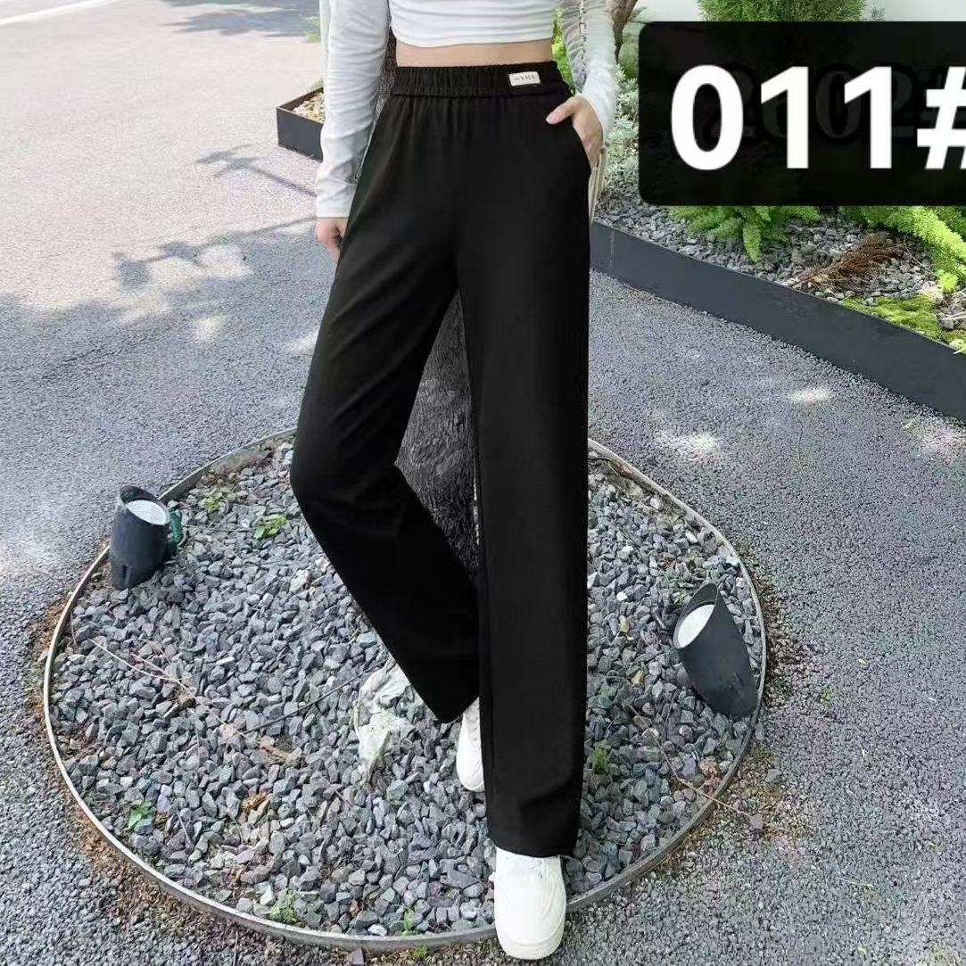 秋冬加绒高弹直筒休闲裤小米格复合抓毛直筒