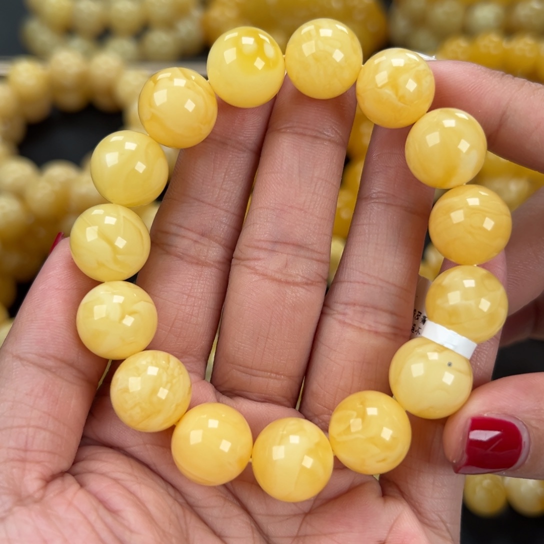 琥珀未镶嵌手链24克