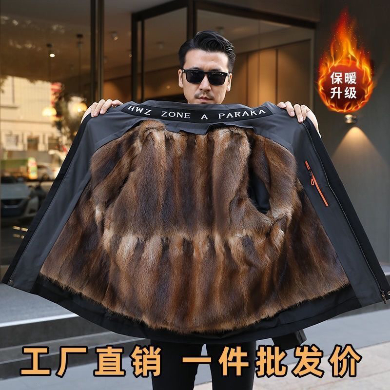 商务风上装棉服棉袄男装派克服冬装男士保暖夹克
