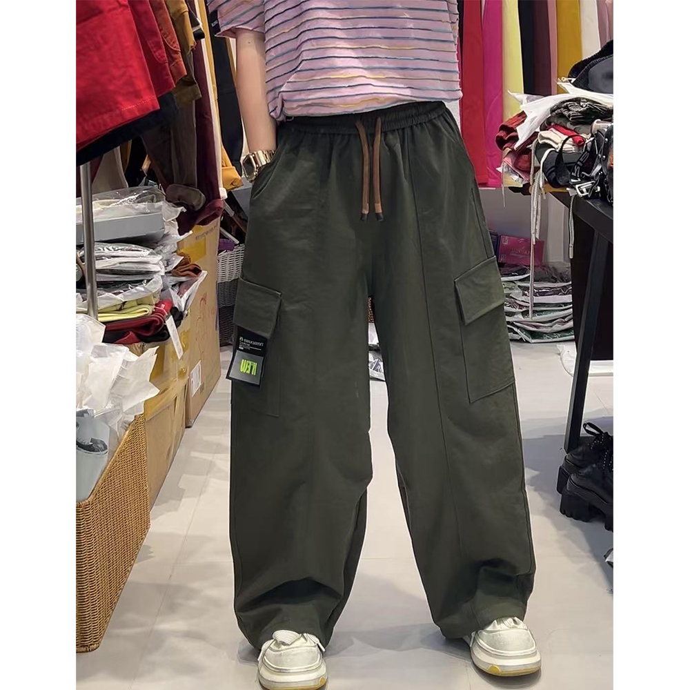 新款时尚休闲宽松百搭纯色潮流韩版女士七分阔腿裤674
