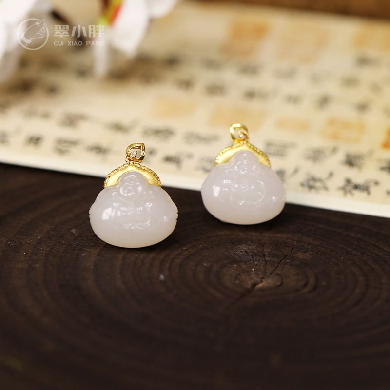翠小胖珠宝  18k抱抱佛和田玉吊坠CHTYC47 多样性发1
