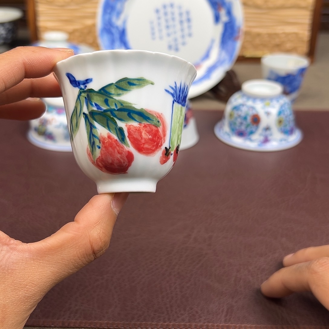 杯子景德镇三果闻香杯