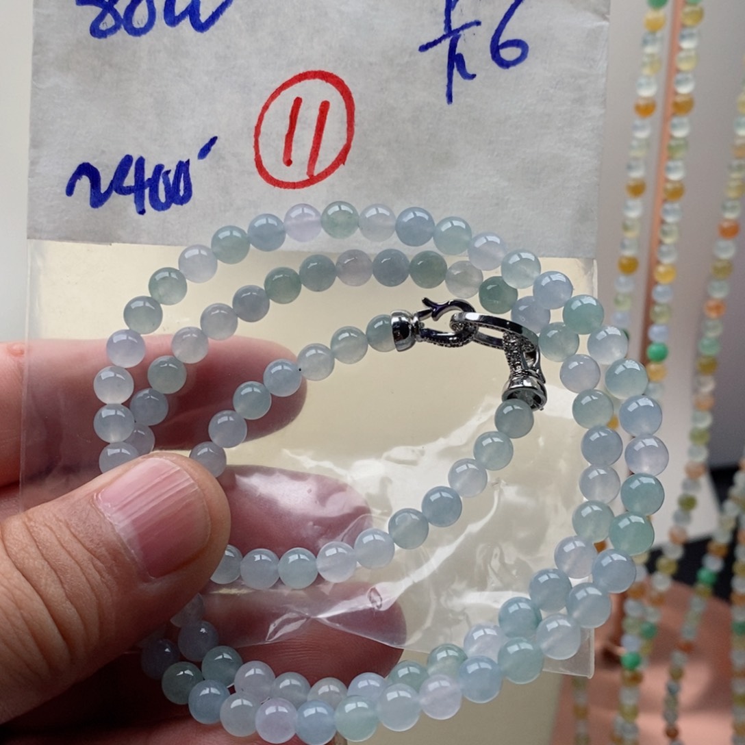 定制翡翠未镶嵌翡翠珠链