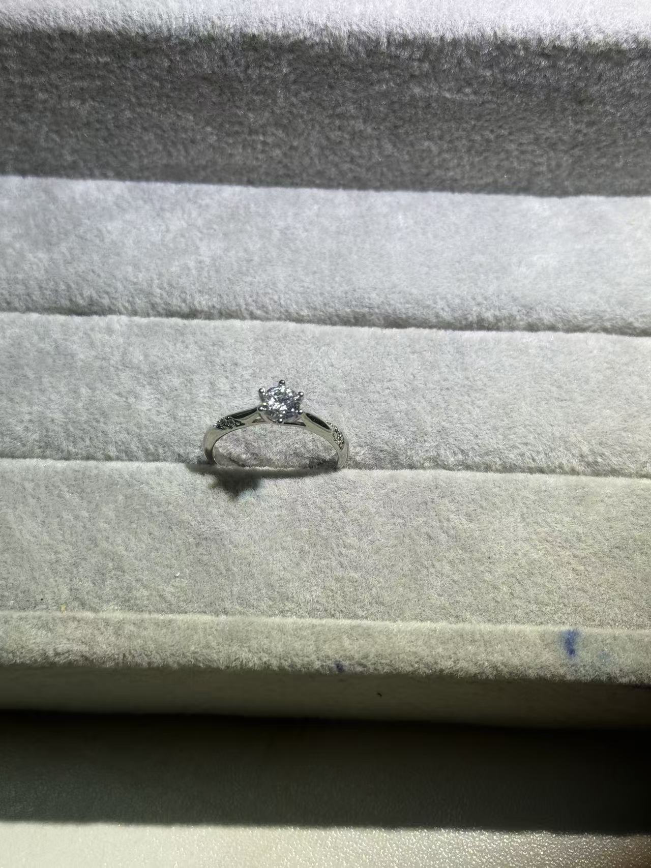  a36白色通灵50分戒指9-20号创日韩精致简单