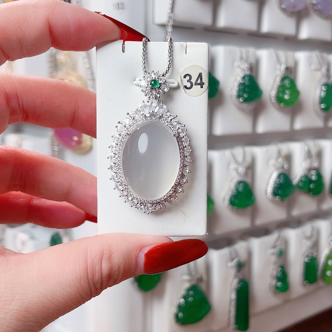 玛瑙/玉髓吊坠(赠链)银S925镶嵌