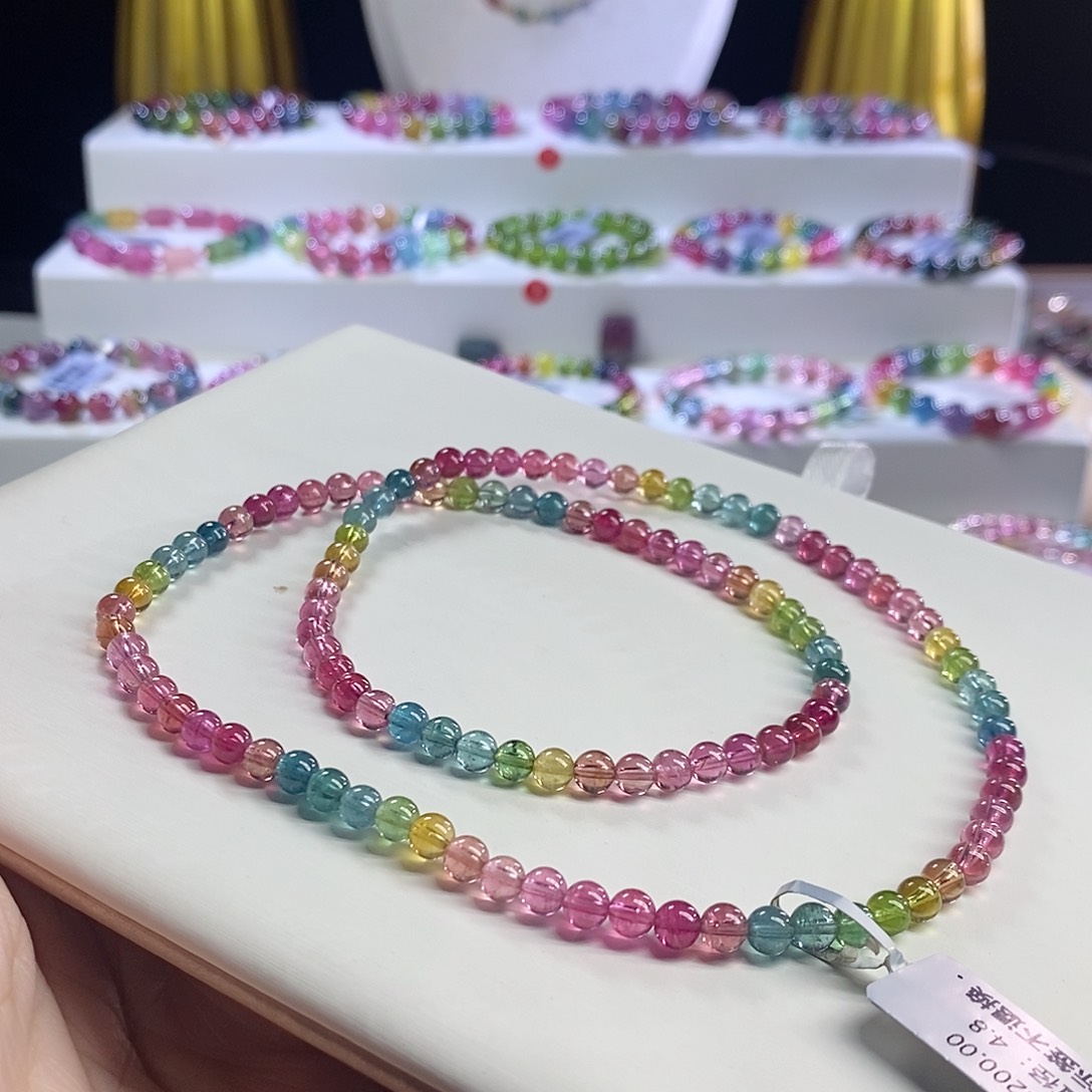 未镶嵌手链碧玺艳丽三圈