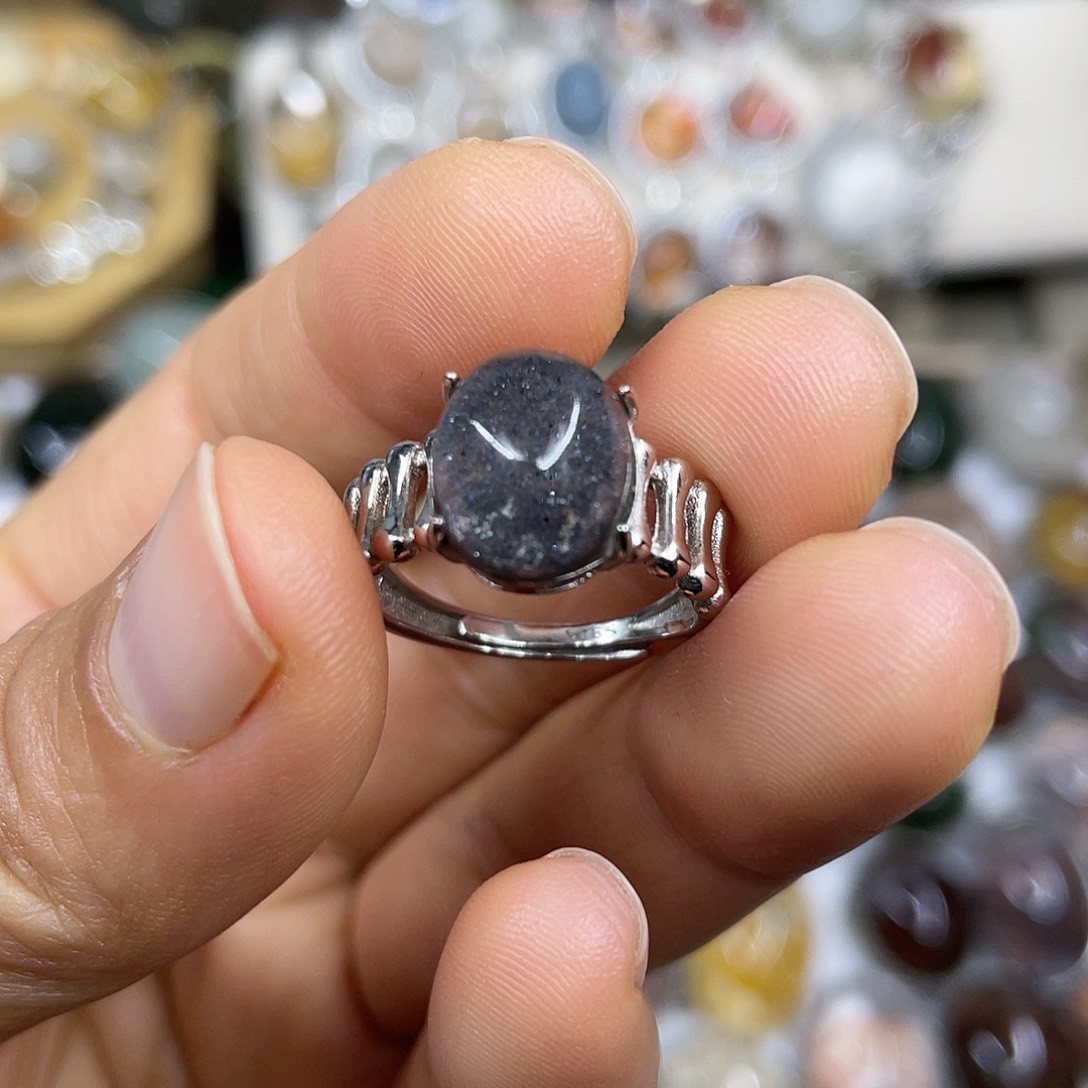 【闪购商品】银S925镶嵌珠宝半成品水晶戒指