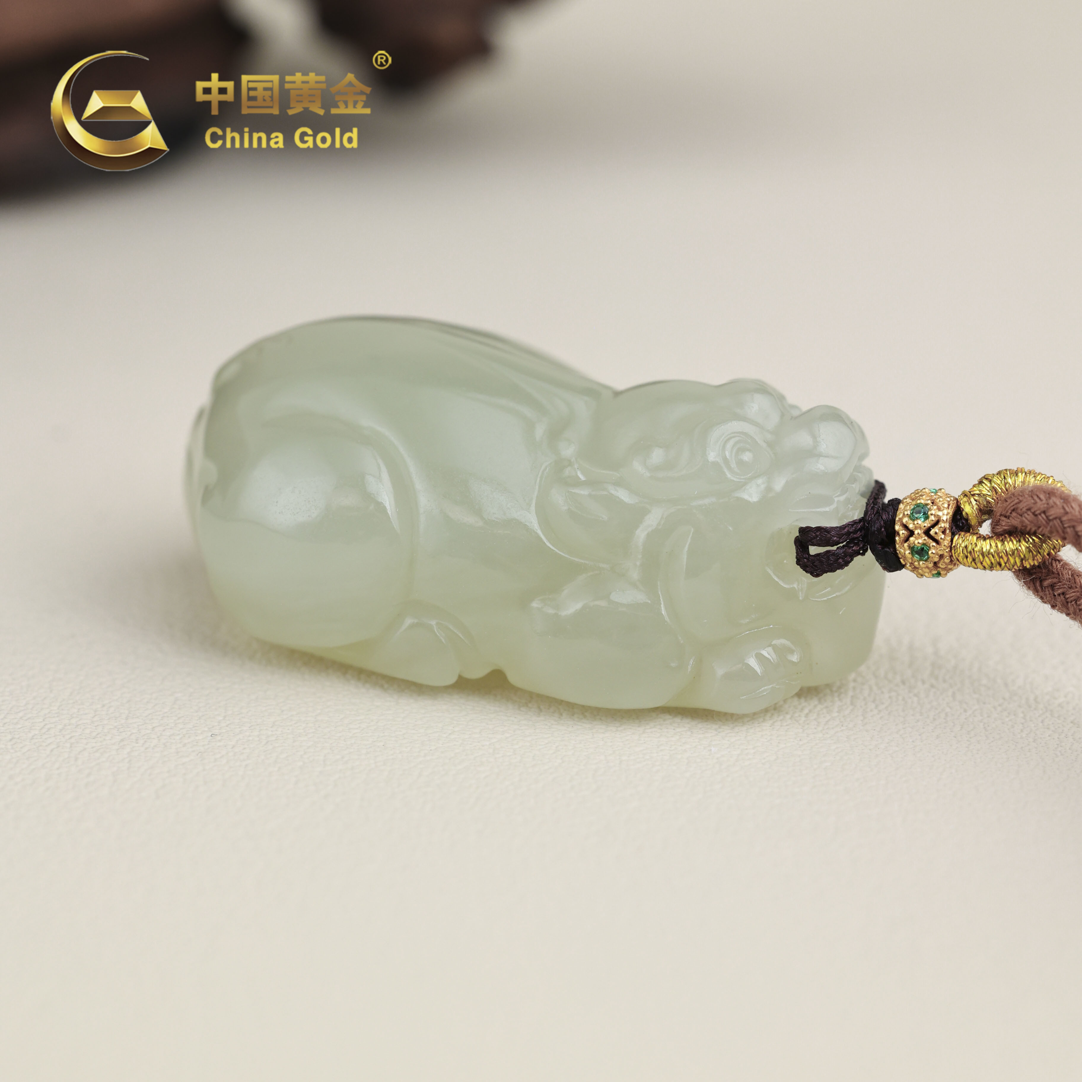  【中国黄金】虔阕 | 和田玉*吊坠*S925银镶嵌-X3827-L-Y