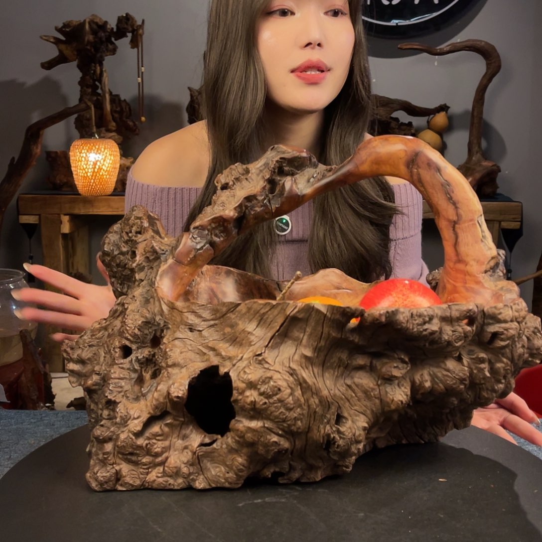 柚木3号紫柚木手工制作果篮