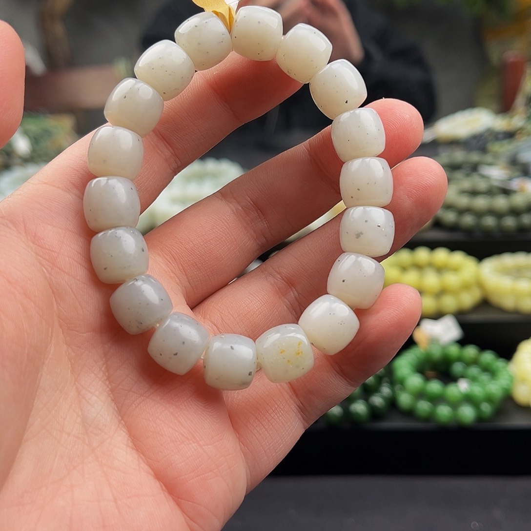 和田玉手串未镶嵌飘*