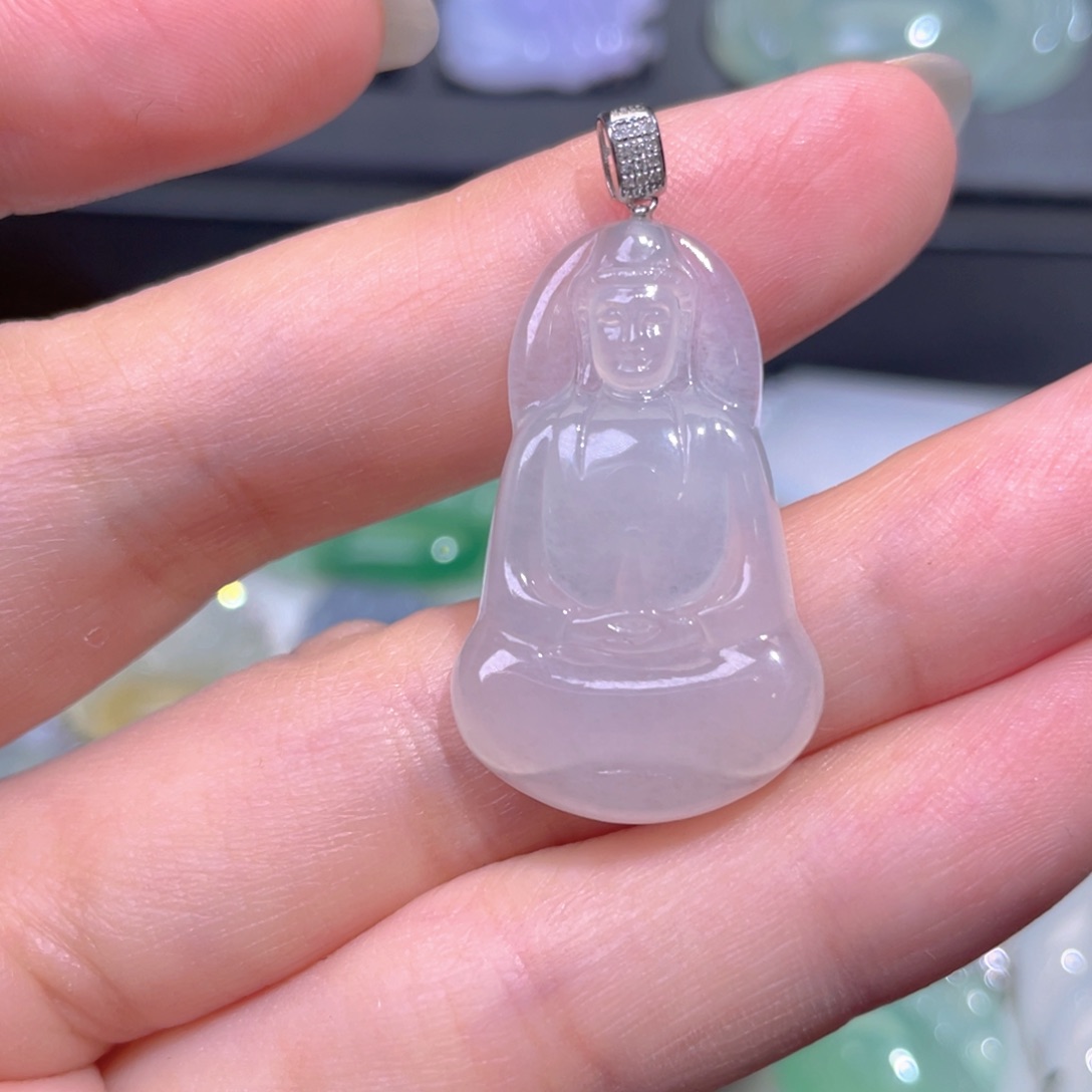 颈饰18K金镶嵌翡翠翡翠