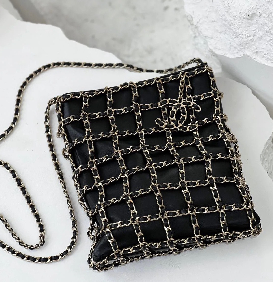 95新 Chanel/香奈儿 泡泡专属/香奈儿滚边链条tote斜挎包/98新