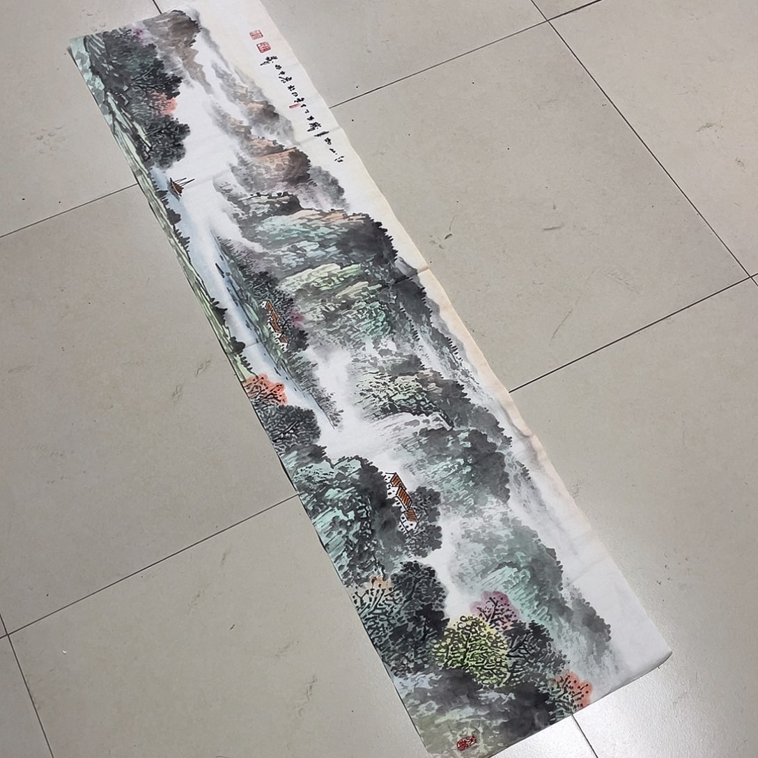 国画四尺对开画芯 捡漏