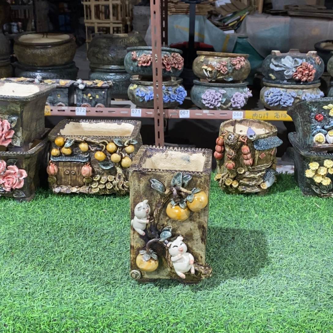 红陶青藤花器多肉花盆