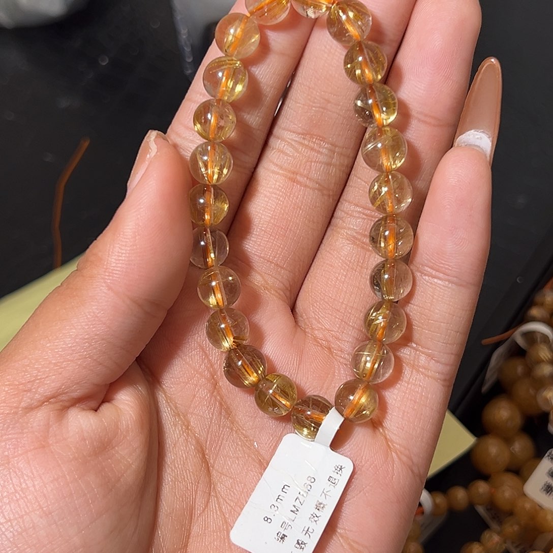 发晶手链未镶嵌天然金发晶