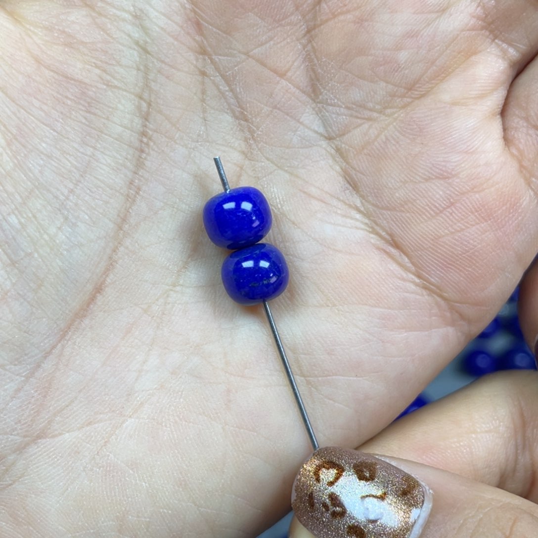 青金石8×7mm老型单珠未镶嵌是**子