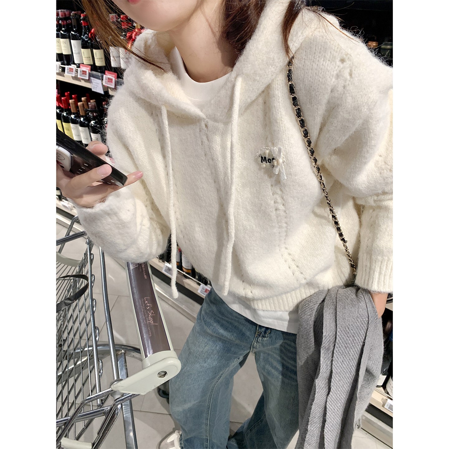 曾小咸 韩系连帽女秋冬季外穿宽松慵懒风针织衫Z253MZP9792