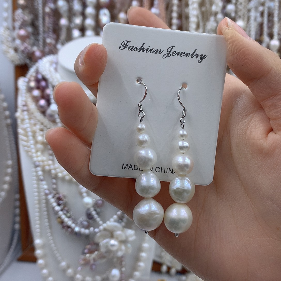 淡水珍珠银S925镶嵌项链耳饰