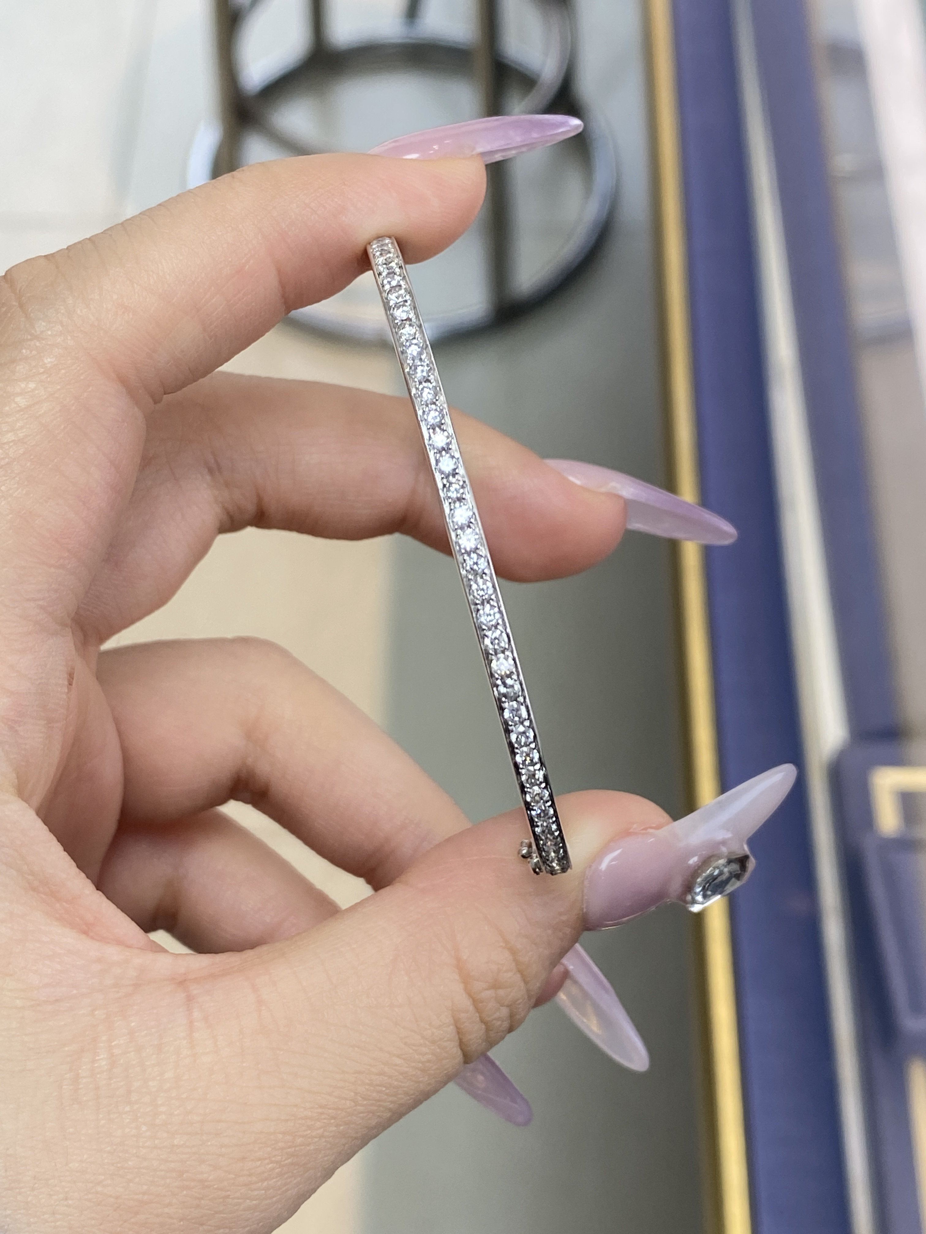 18k金半圈钻石手镯