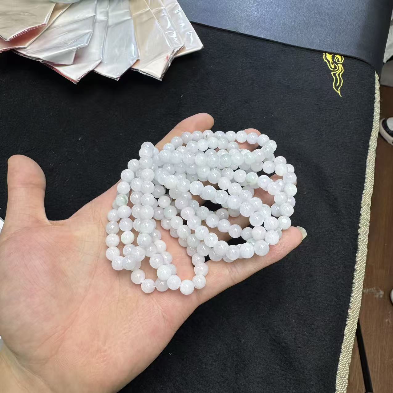 天然A货翡翠手串-d237-卡7-8mm-多样性发一