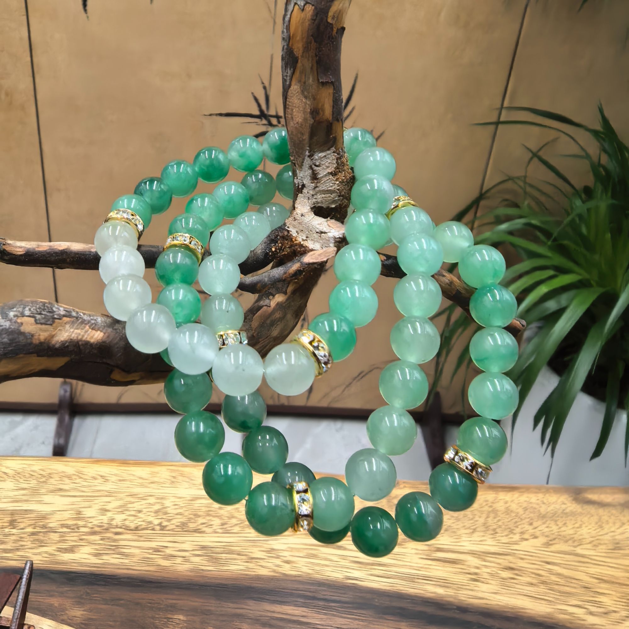 石英质玉非洲翠手串卡7到卡8渐变色系