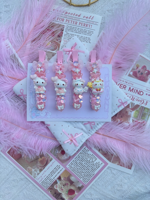 粉色系奶油胶发夹发卡随机2个