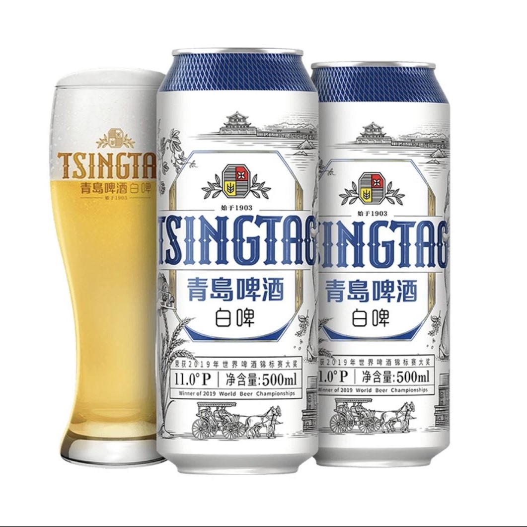 TSINGTAO/青岛啤酒白啤500ml*12瓶