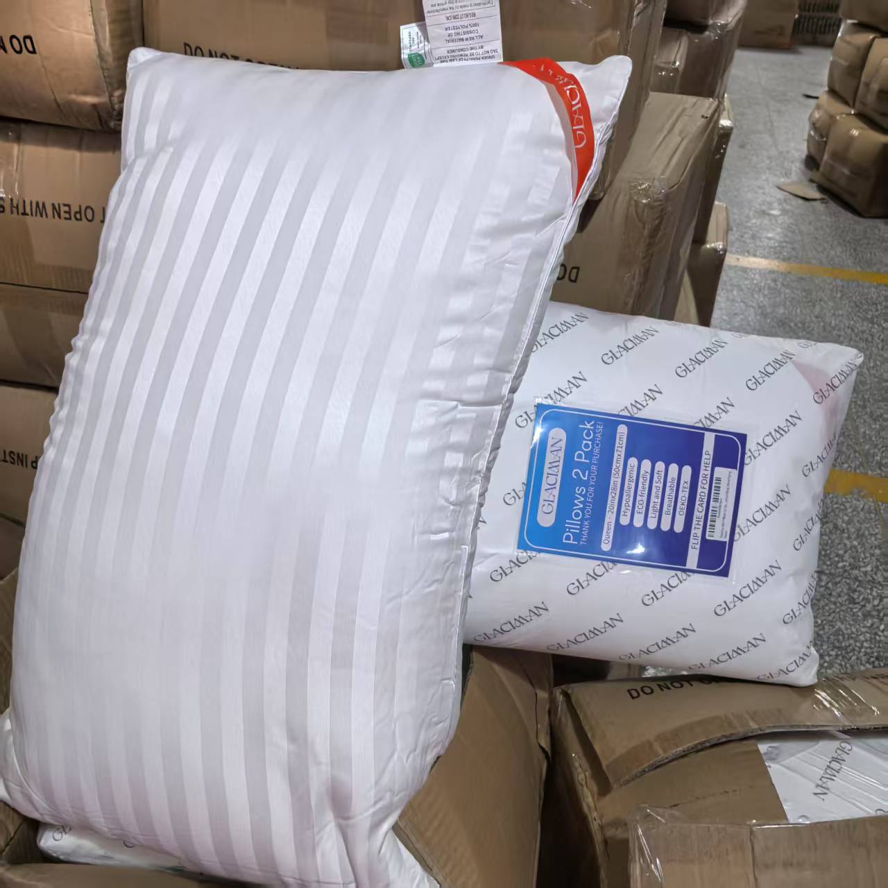 外单白色超柔枕芯（边边颜色不分）50*90.发1对