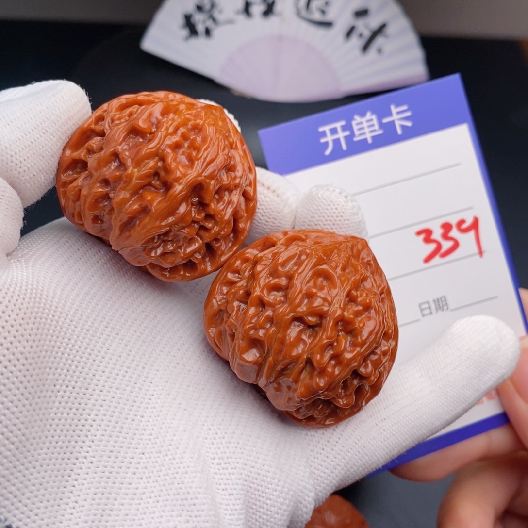 把件文玩核桃40寿桃339