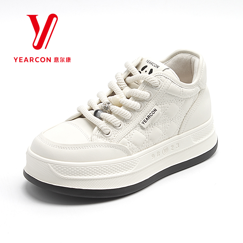 意尔康冬季新款女鞋加绒时尚板鞋气质休闲ins厚底潮流488132