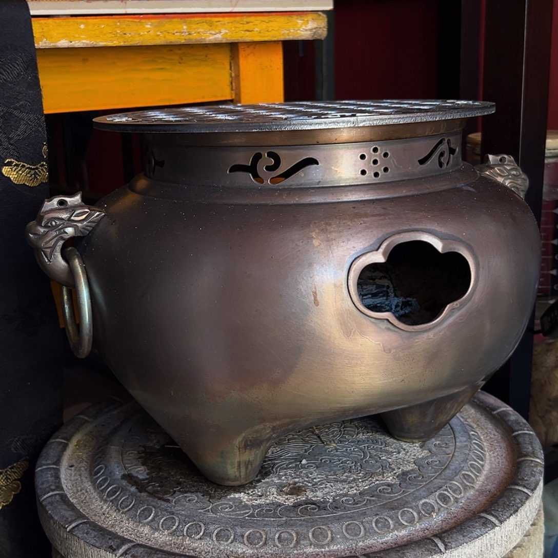 日本回流鬼面风炉，黄铜款
