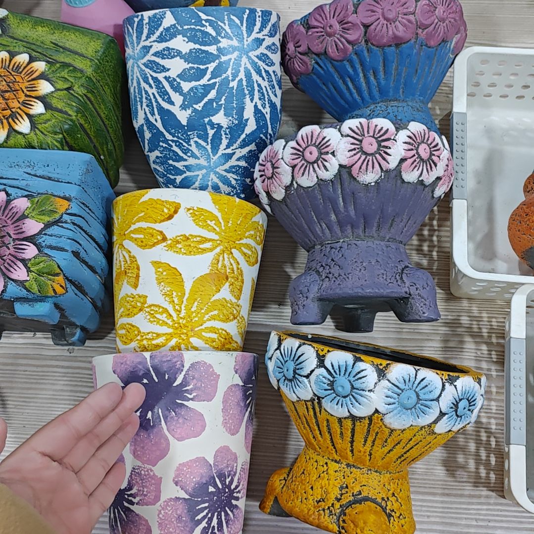 红陶吸水透气的白陶花盆凑满12发货