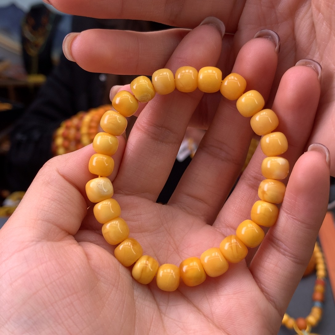 蜜蜡手串未镶嵌天然