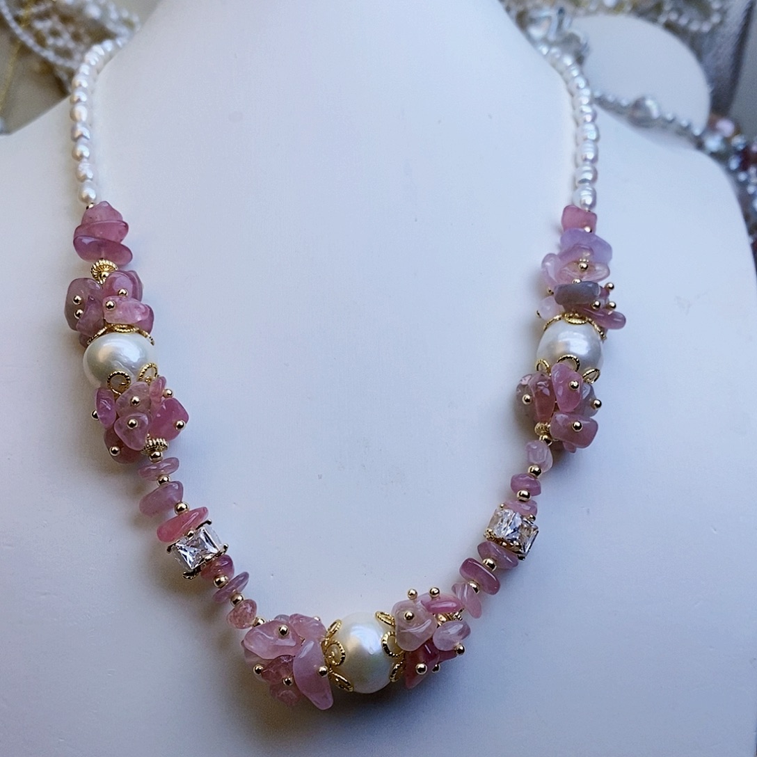 淡水珍珠颈饰银S925镶嵌