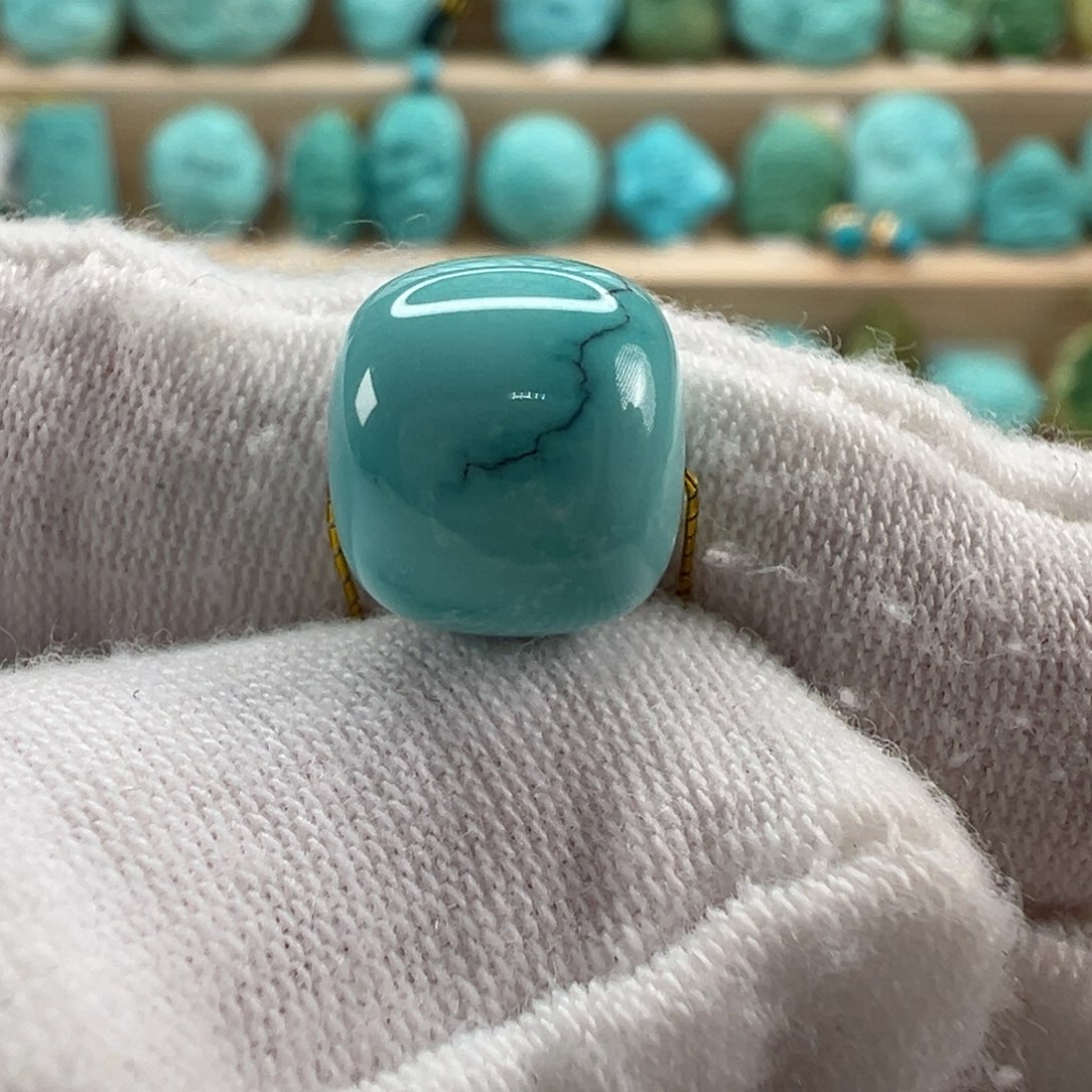 未镶嵌绿松石老型珠10.5x9.5mm