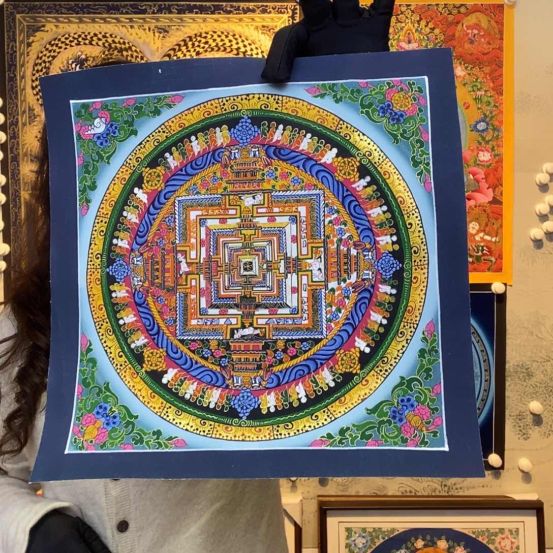 卷轴画纯手绘坛城唐卡27厘米左右