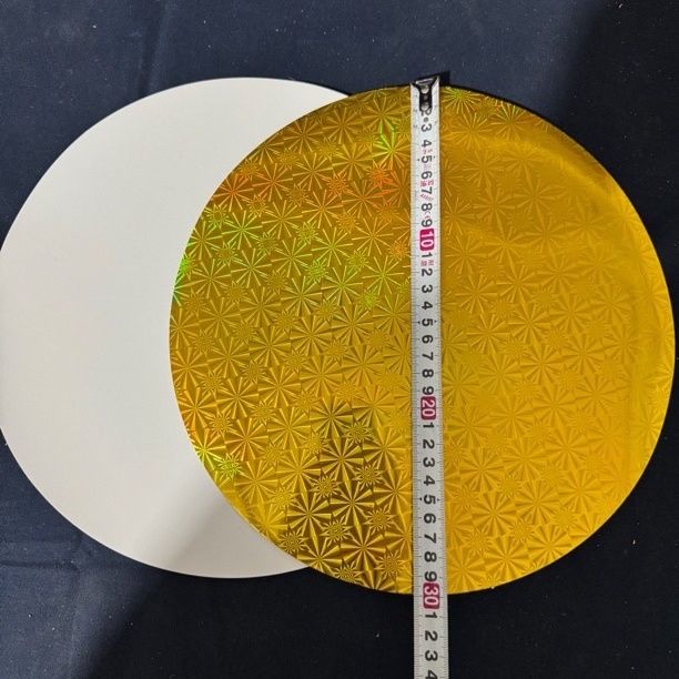 镭射金色圆形硬卡纸手工折纸材料可作一桶金底盘直径30厘米