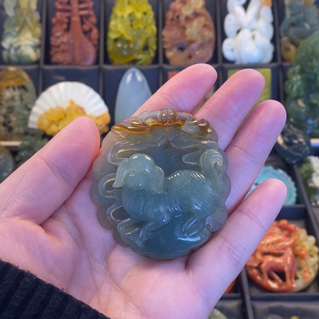 蛇纹石玉合金颈饰