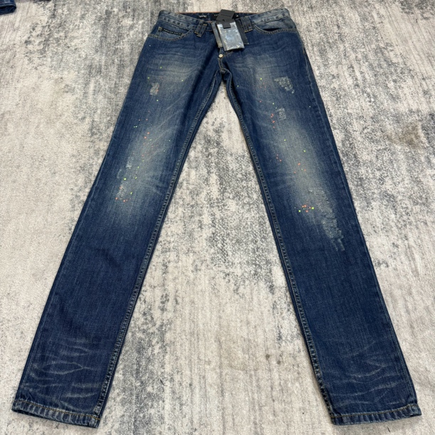 未使用 Philipp Plein 小破洞印花牛仔裤LYGP
