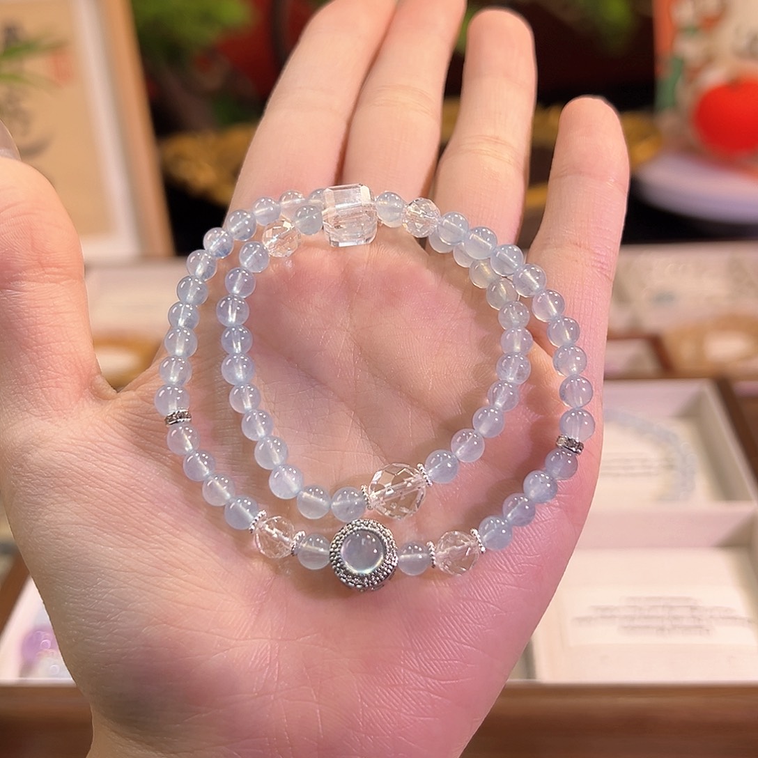 水晶手链未镶嵌海蓝宝
