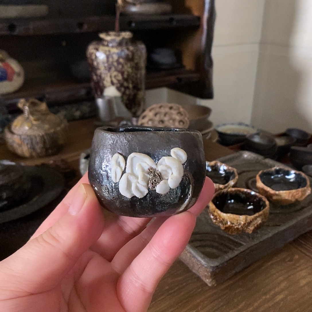 手工制作柴烧茶具