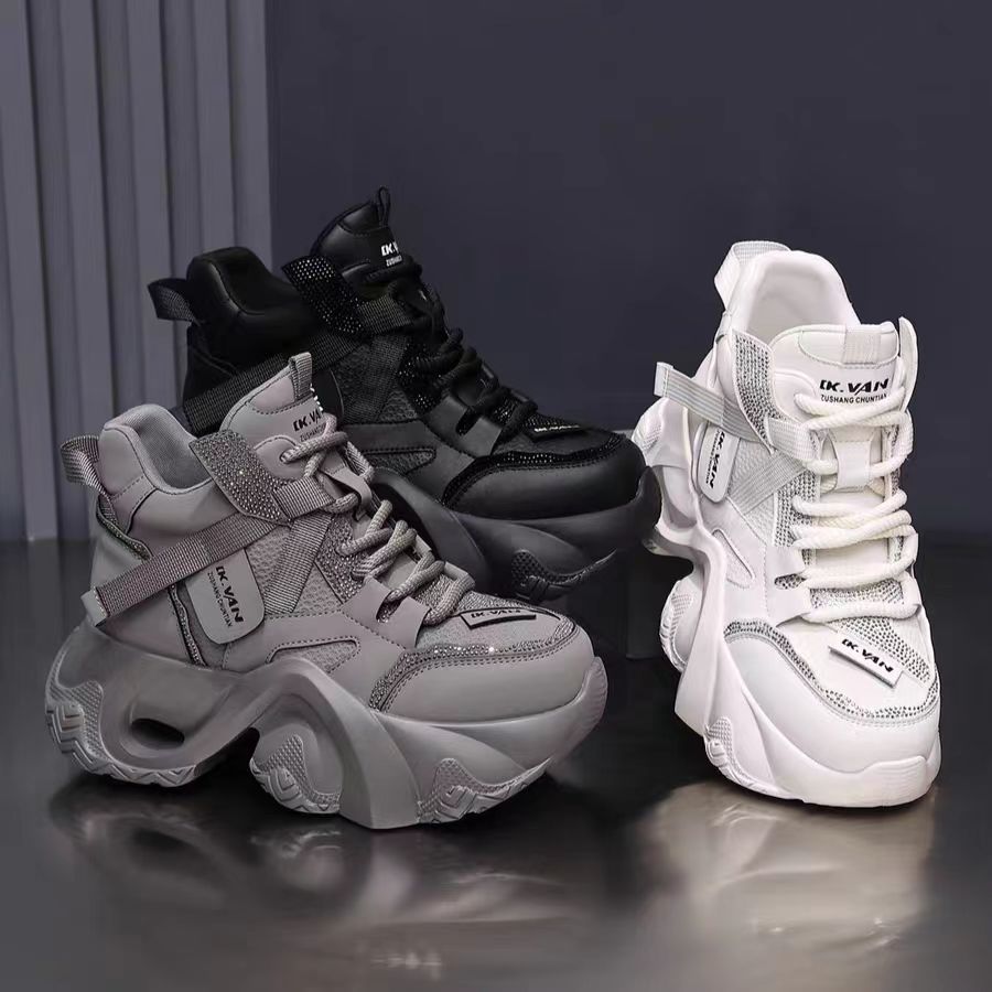 潮流厚底增高加厚透气休闲风修面皮时尚休闲鞋秋季韩版冬季老爹鞋