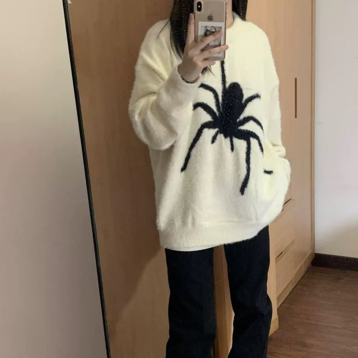蜘蛛耐脏常规宽松型舒适套头加厚款毛衣针织衫
