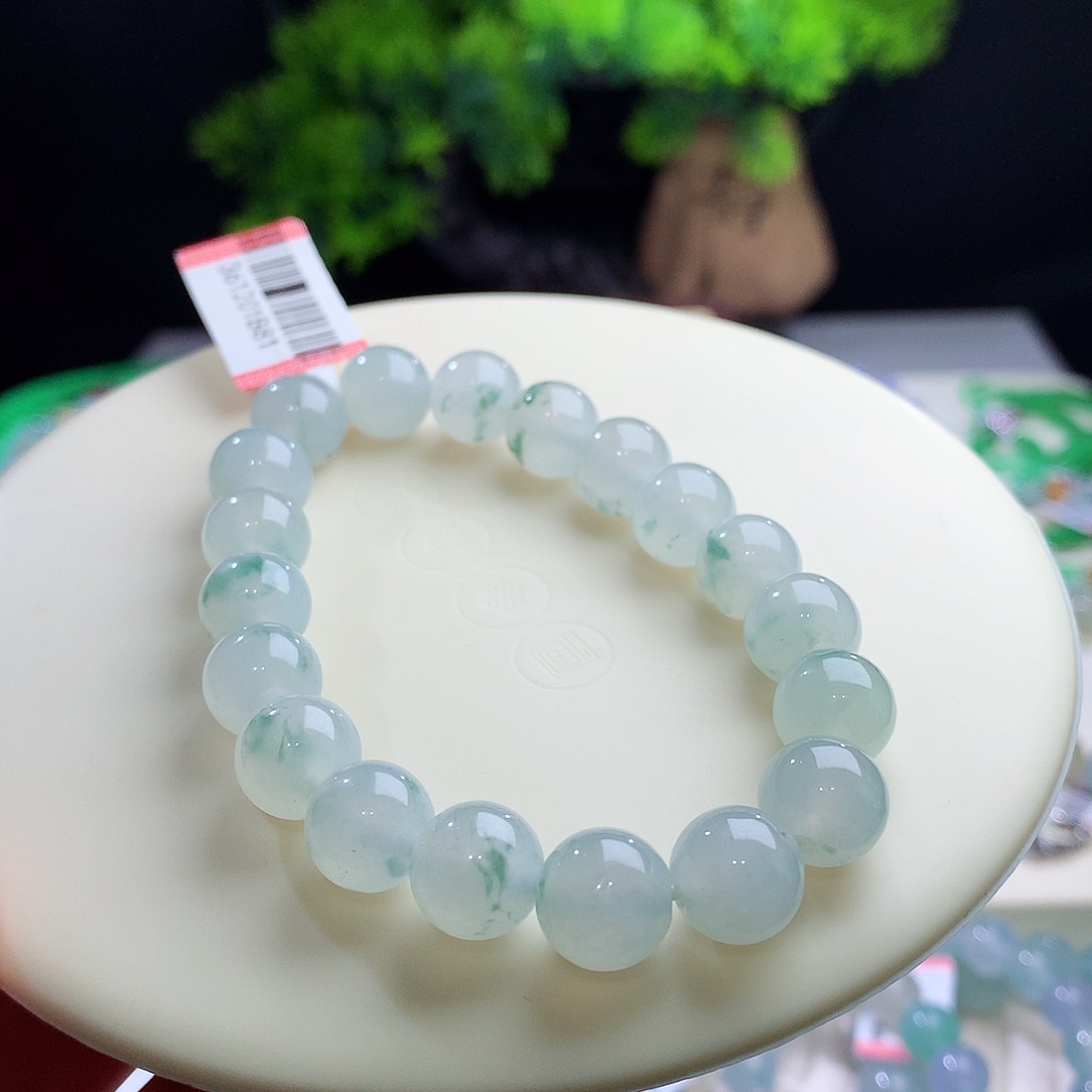 未镶嵌手串翡翠卡10mm冰胶飘花