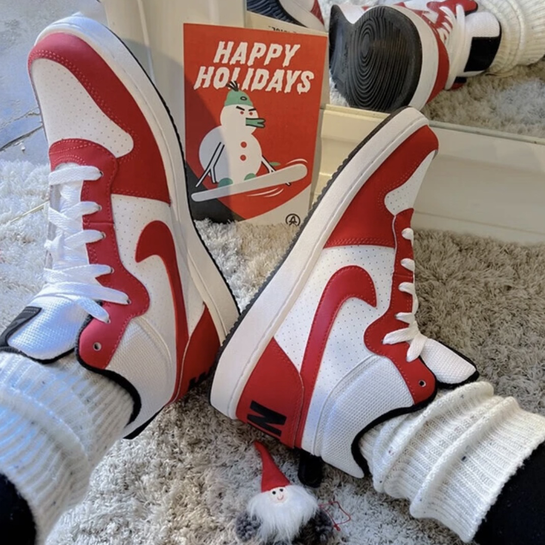 耐克Nike Court Borough  合成革 休闲板鞋 白红拼接839977-103