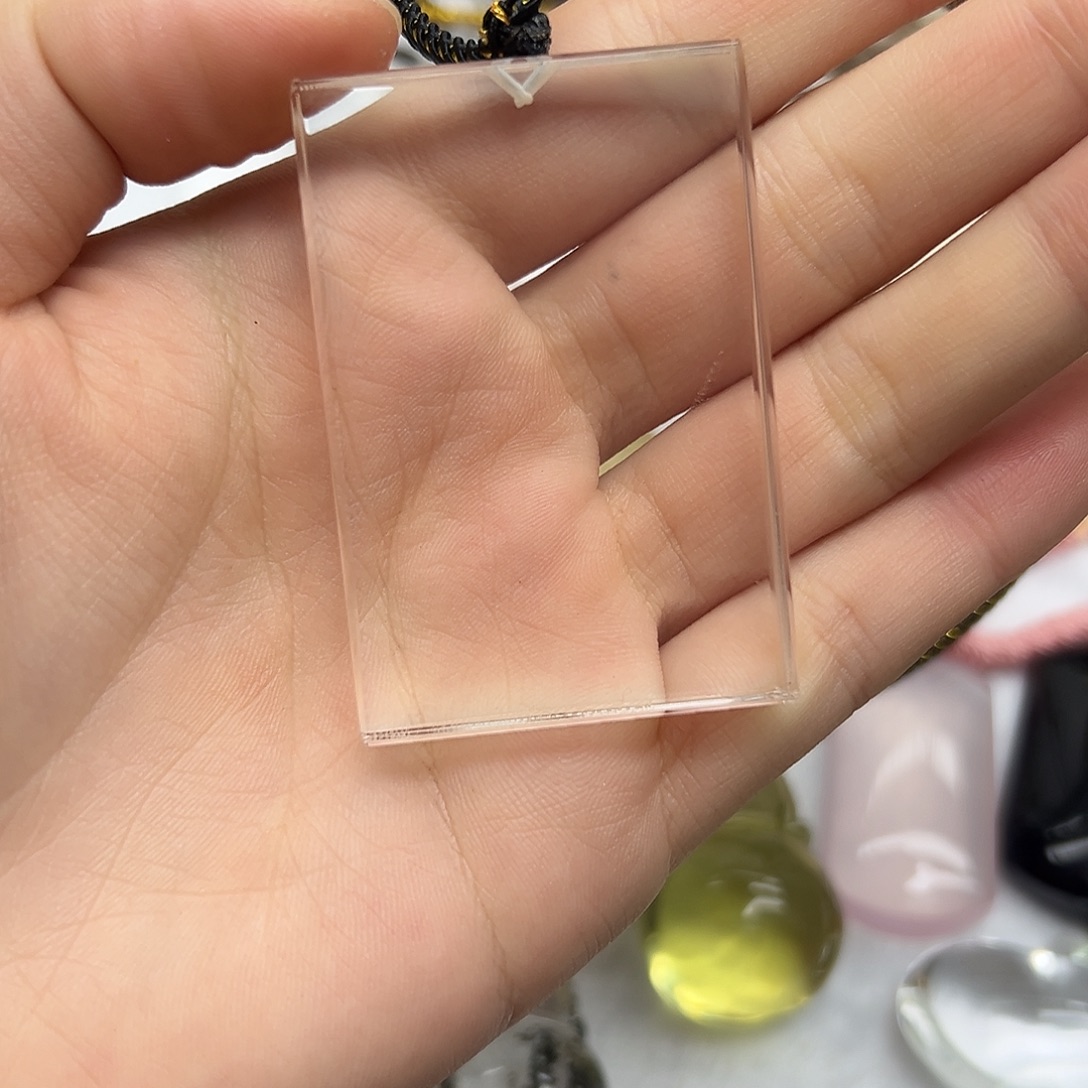 未镶嵌水晶颈饰白水晶方牌无事牌