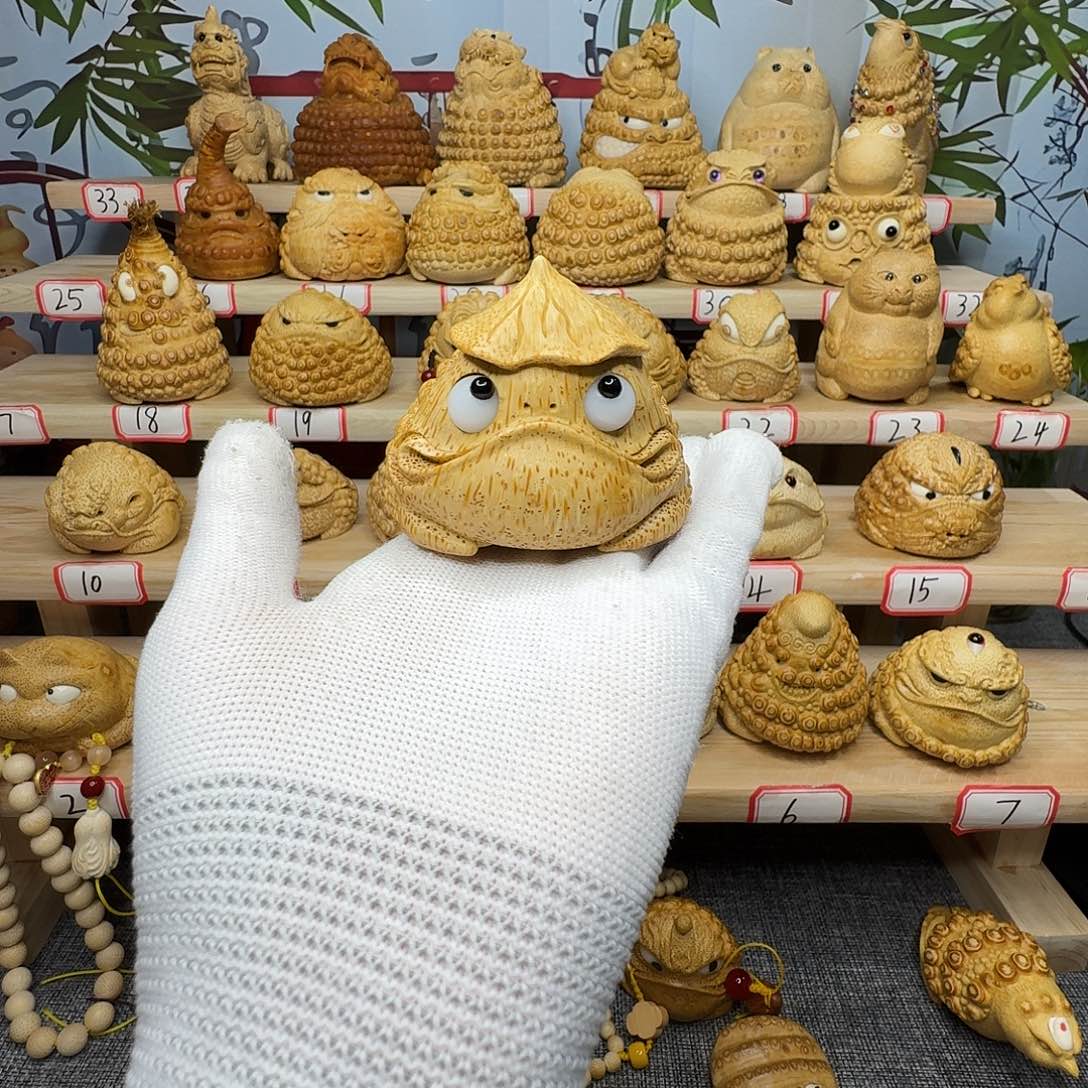 金***线竹竹根雕手工活眼金蟾