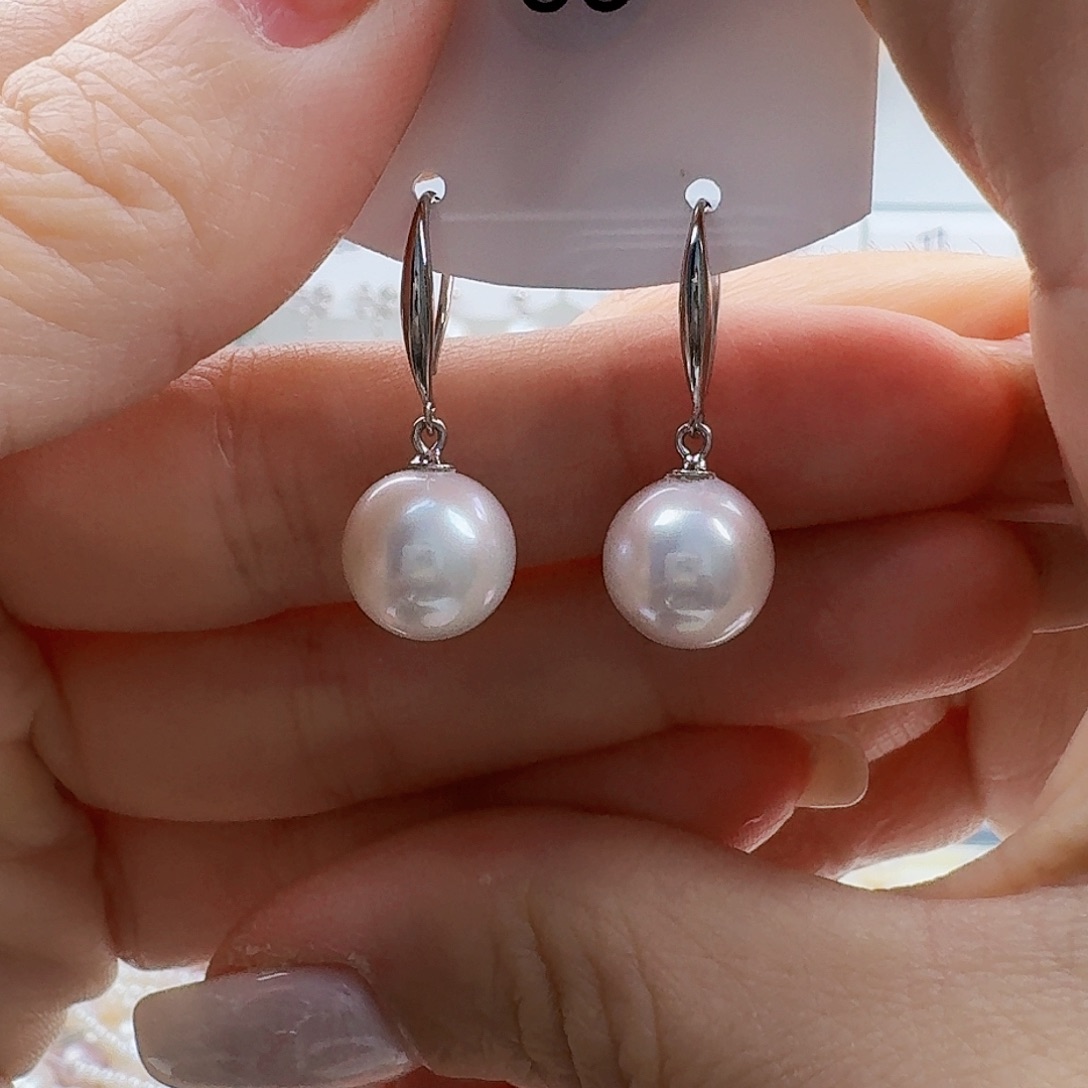 淡水珍珠耳饰银S925镶嵌毛***胖