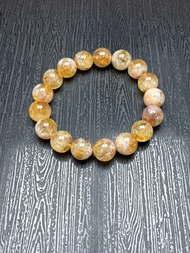 A76 蜂蜜奶盖天然黄水晶手串卡12mm