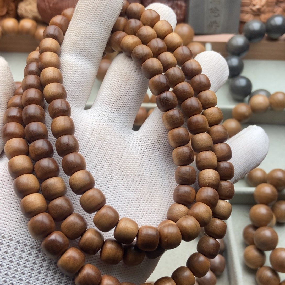 世***果檀香木手串/手链8.9老山檀香黑肉奶香念珠